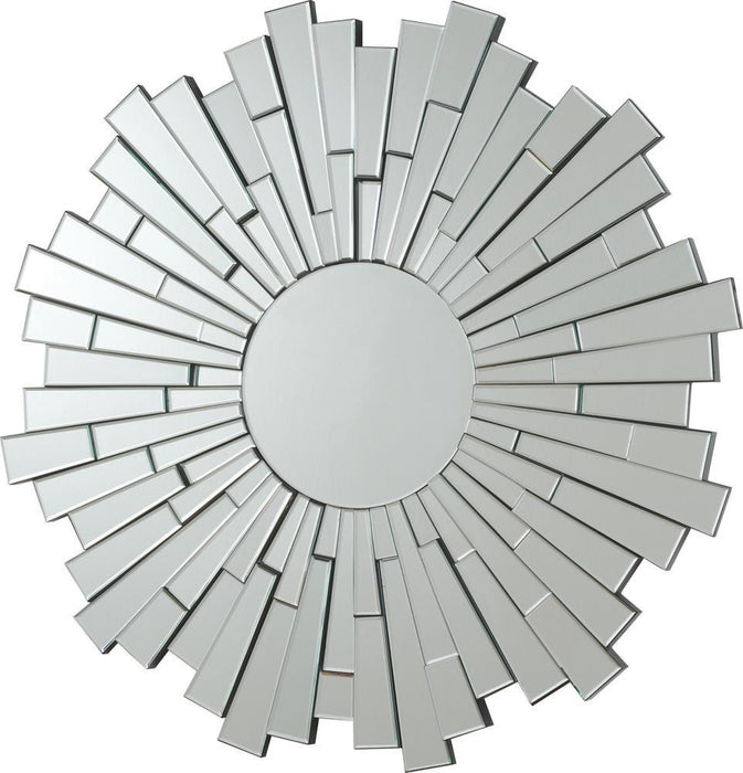 Transitional Sunburst Frameless Mirror image