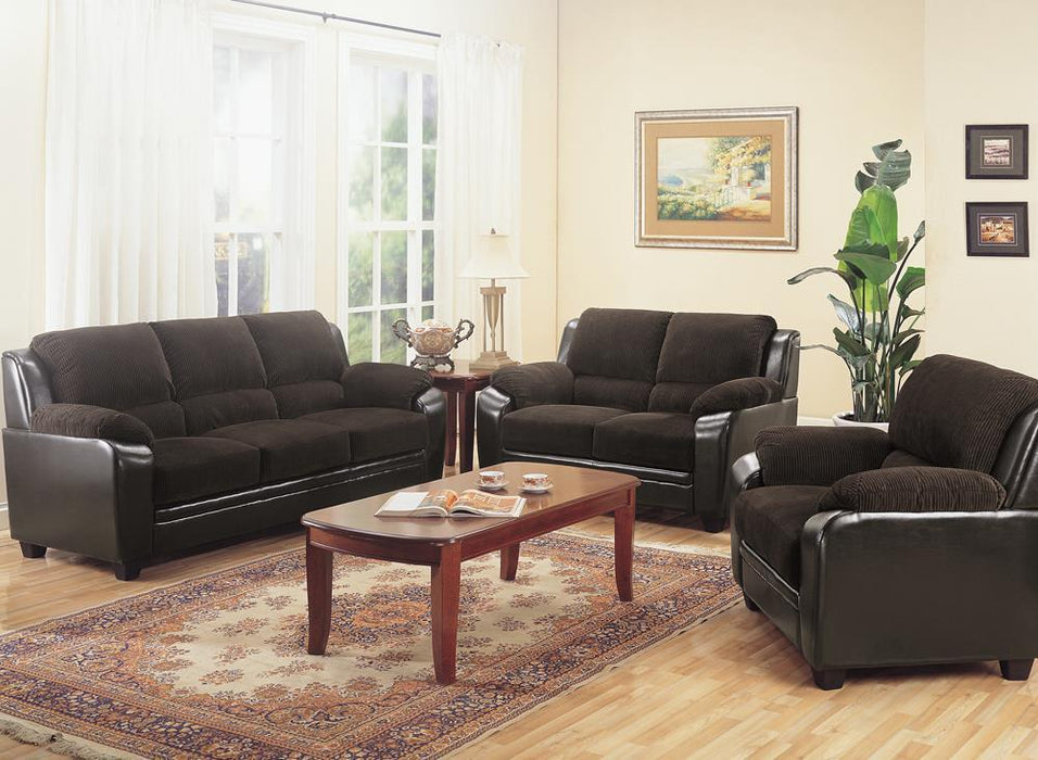 Monika Transitional Chocolate Two-Piece Living Room Set image