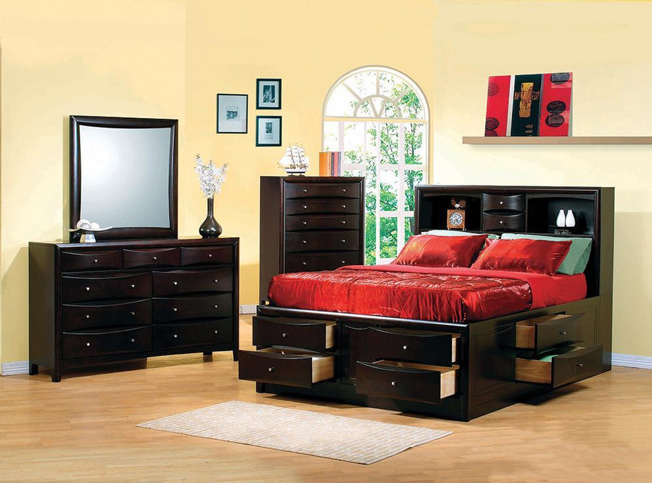 Phoenix Cappuccino California King Five-Piece Bedroom Set image