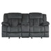 Homelegance Furniture Laurelton Double Glider Reclining Loveseat w/ Center Console in Charcoal 9636CC-2 image