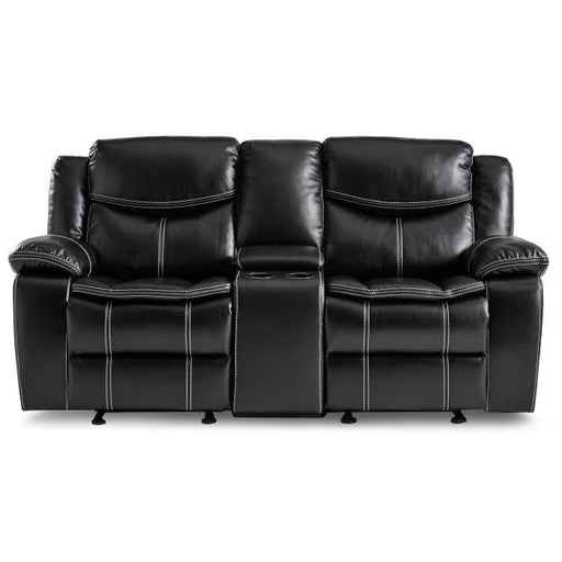 Homelegance Furniture Bastrop Double Glider Reclining Loveseat in Black 8230BLK-2 image