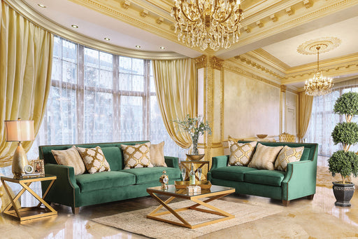 VERDANTE Emerald Green Sofa + Love Seat image