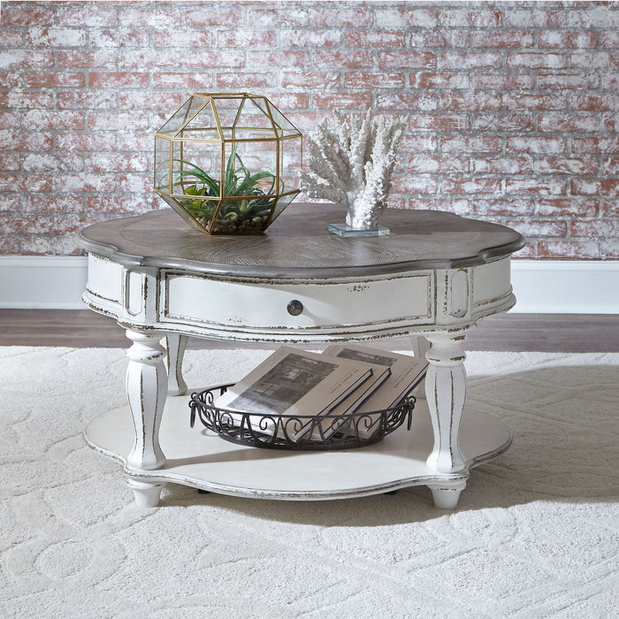 Magnolia Manor - Round Cocktail Table - White