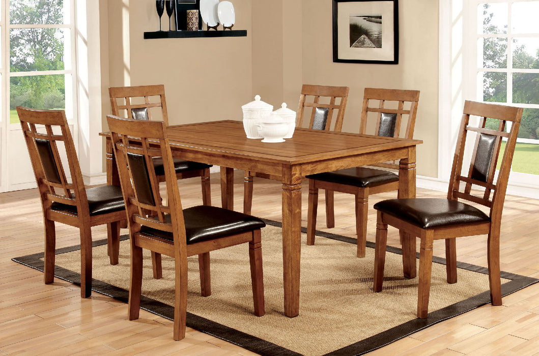 Freeman - 7 Piece Dining Table Set - Light Oak / Espresso