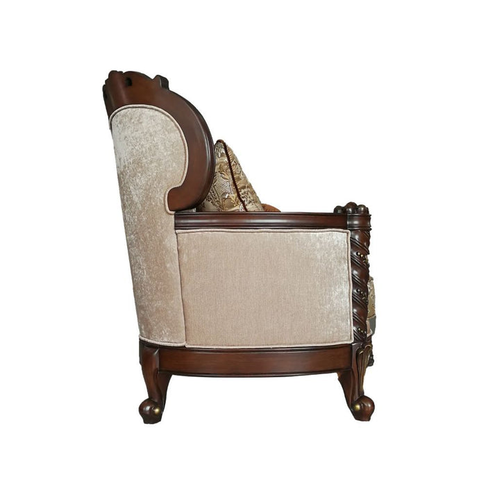 Devayne - Loveseat - Fabric & Dark Walnut