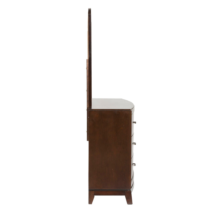 Avalon - Dresser & Mirror - Dark Brown