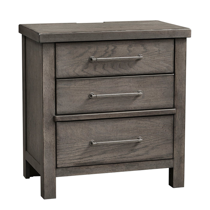 Modern Farmhouse - 3 Drawer Night Stand - Gray