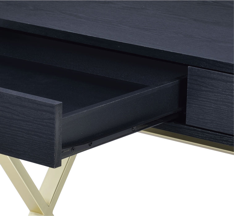 Coleen - Vanity Desk - Black & Brass Finish