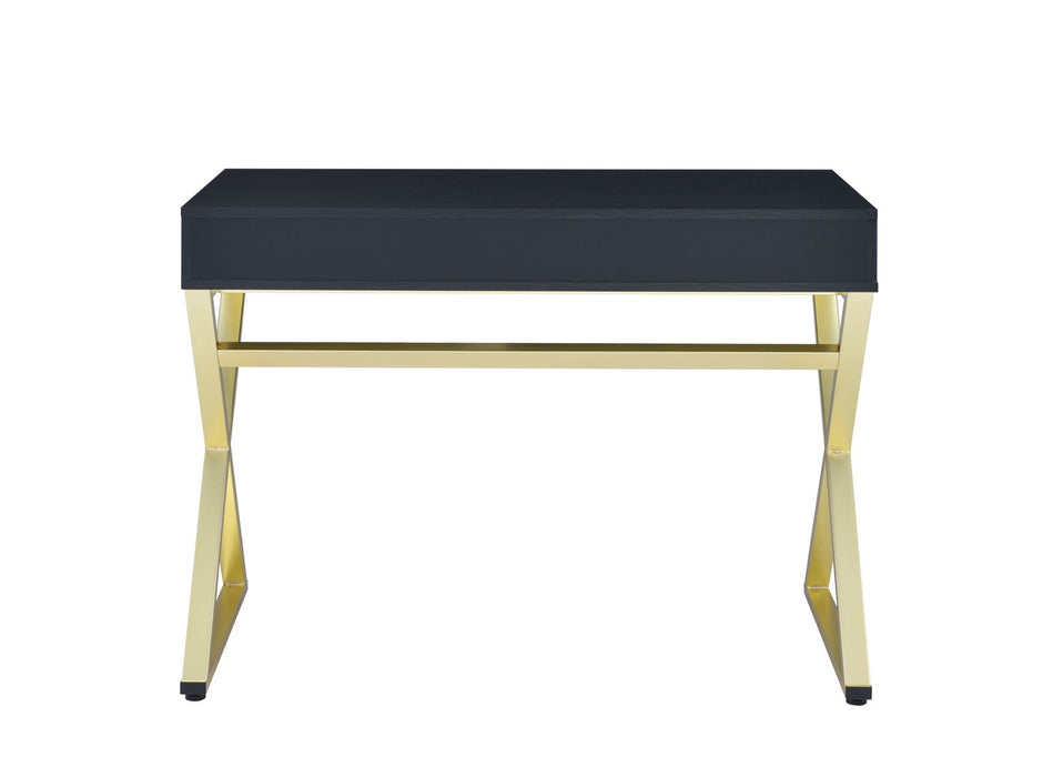 Coleen - Vanity Desk - Black & Brass Finish