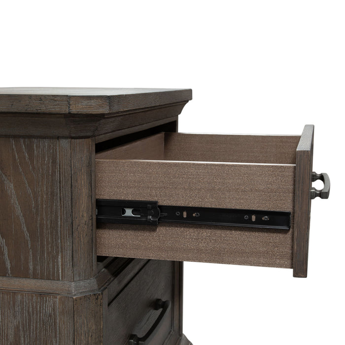 Artisan Prairie - 2 Drawer Night Stand With Charging Station - Dark Brown