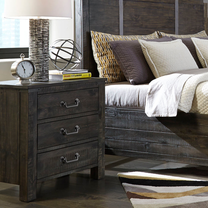 Abington - 3 Drawer Nightstand In Weathered Charcoal