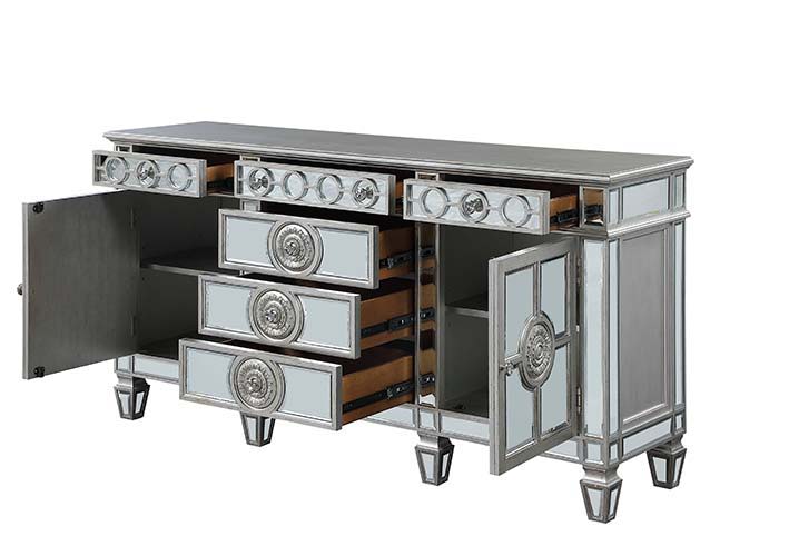 Varian - Server - Mirrored & Antique Platinum - 36"