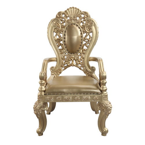 Seville - Dining Chair (2 Piece) - Tan PU & Gold Finish