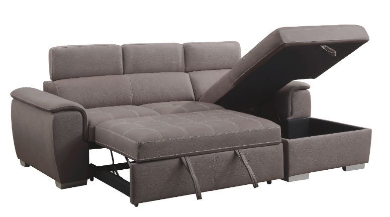 Haruko - Sectional Sofa - Light Brown Fabric