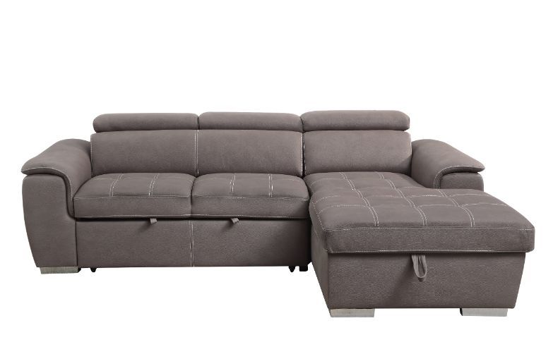 Haruko - Sectional Sofa - Light Brown Fabric