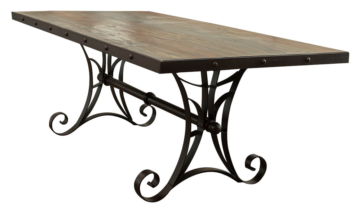 Antique - Multicolor Table With Iron Base