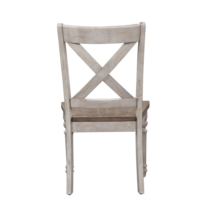 Cottage Lane - X Back Wood Seat Side Chair - White