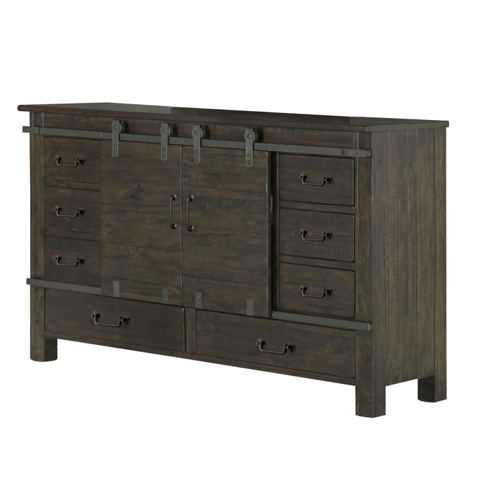 Abington - Sliding Door Dresser In Weathered Charcoal