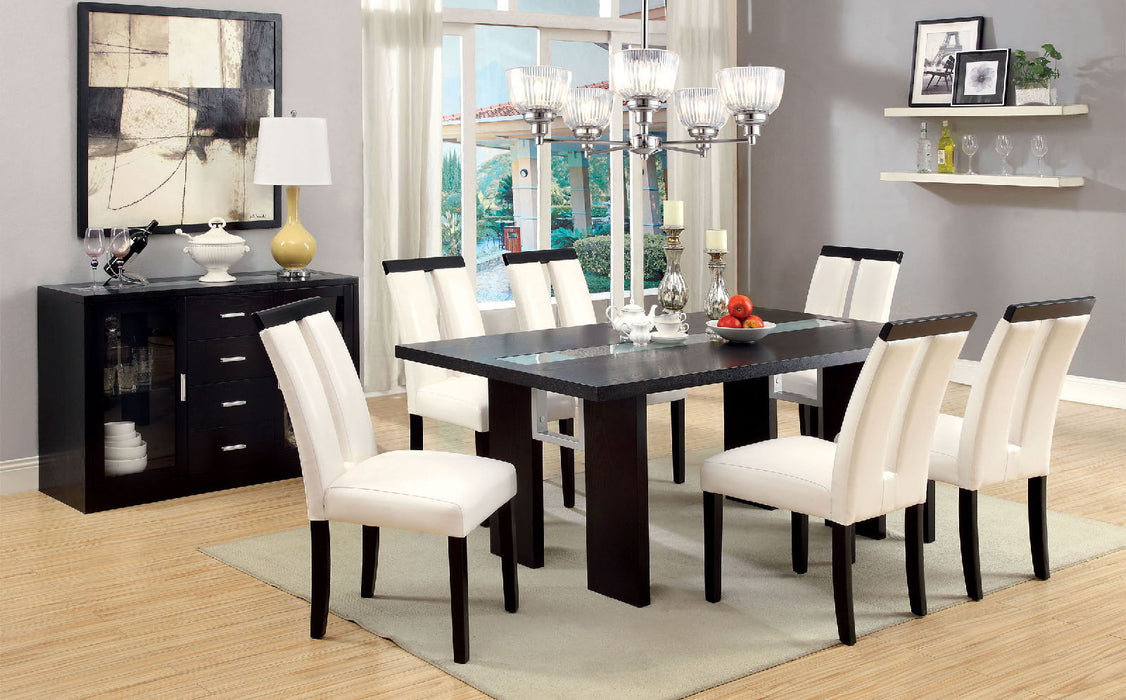 Luminar - Glass-Insert Dining Table - Black