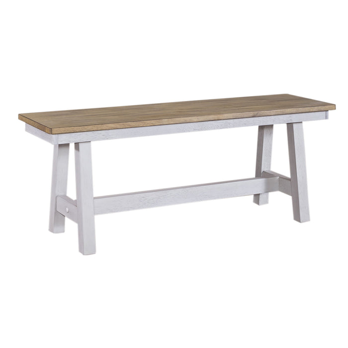 Lindsey Farm - Backless Bench - Weathered White