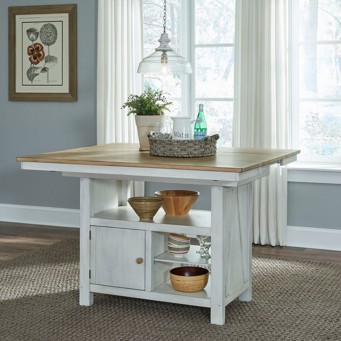 Lindsey Farm - Kitchen Island - Weathered White