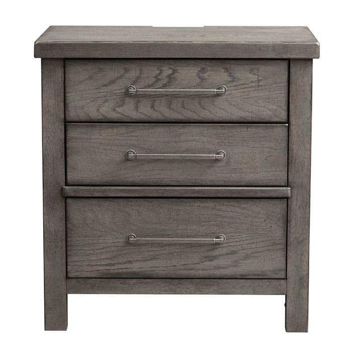 Modern Farmhouse - 3 Drawer Night Stand - Gray