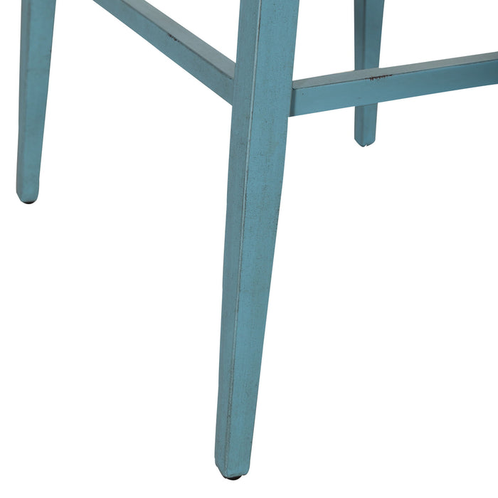 Vintage Series - Backless Upholstered Barstool - Blue