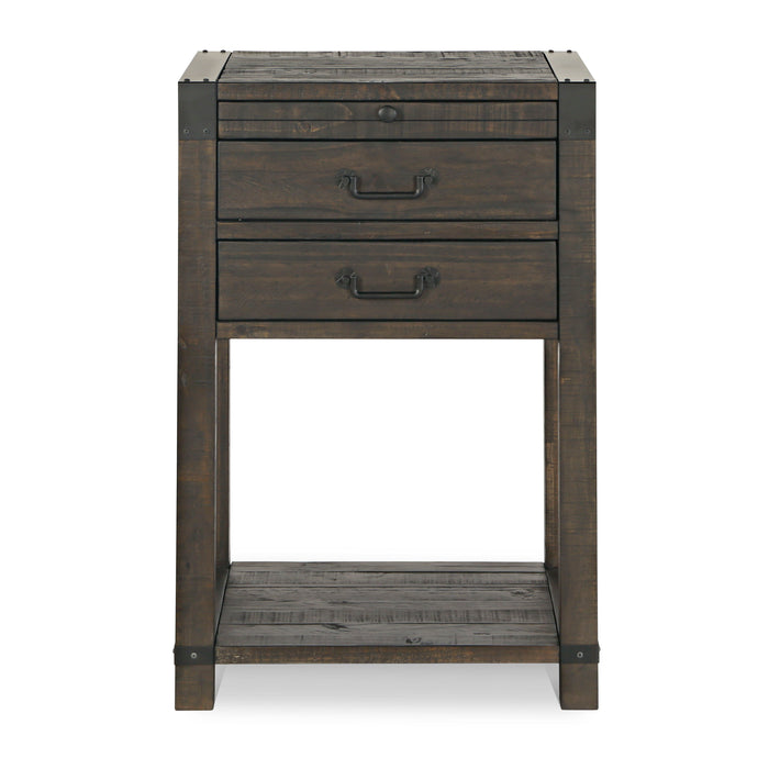 Abington - 2 Drawer Open Nightstand In Weathered Charcoal