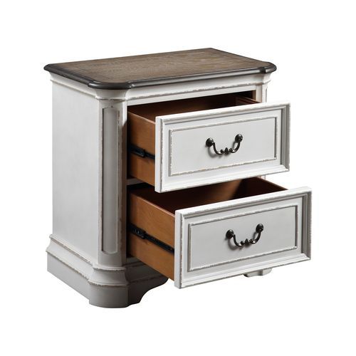 Florian - Nightstand - Antique White & Oak Finish