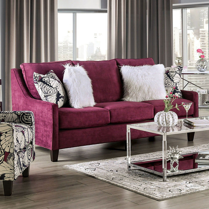 Jillian - Sofa - Plum / Ivory / White