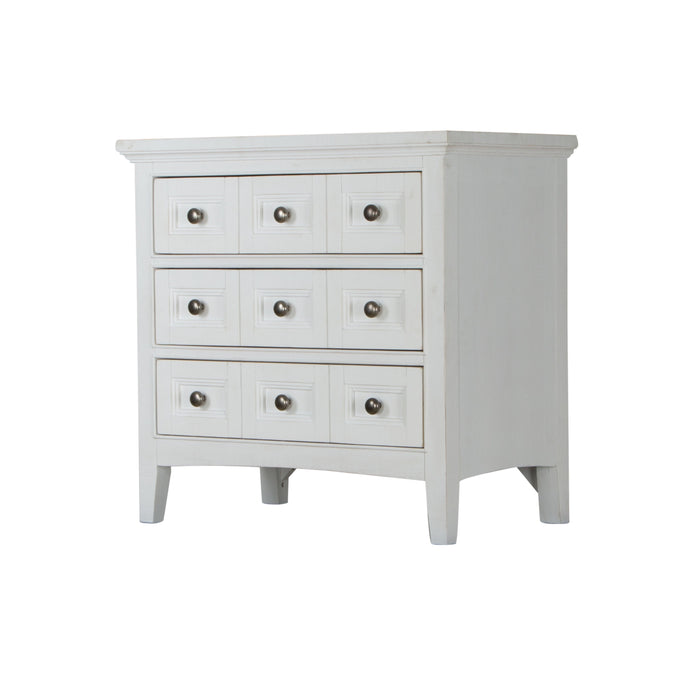 Heron Cove - Relaxed Traditional Chalk White Three Drawer Nightstand