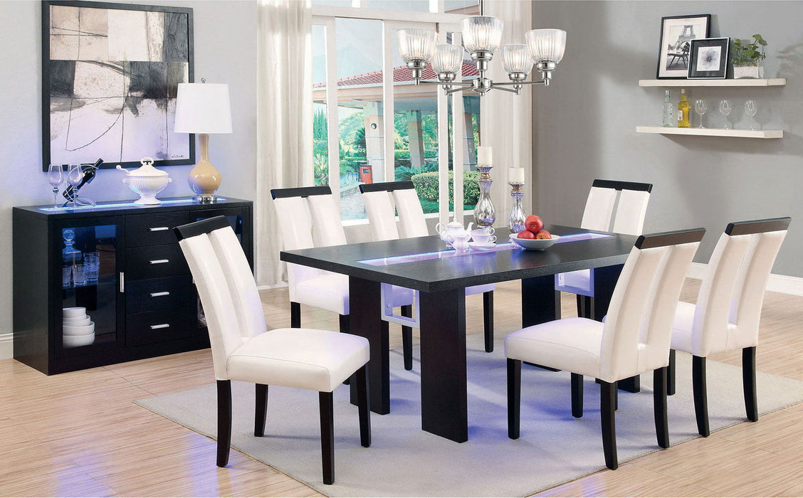 Luminar - Glass-Insert Dining Table - Black