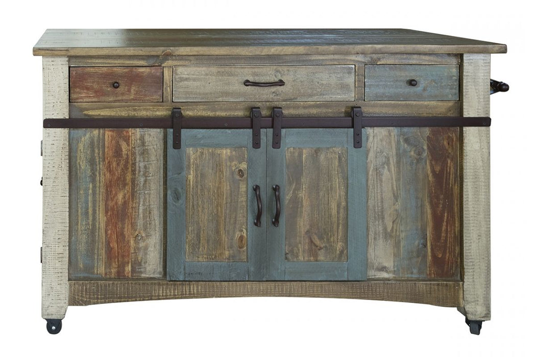 Antique - Multicolor 2 Drawers Kitchen Island