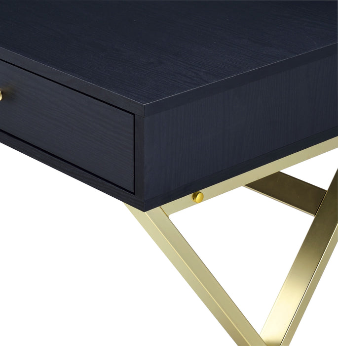 Coleen - Vanity Desk - Black & Brass Finish