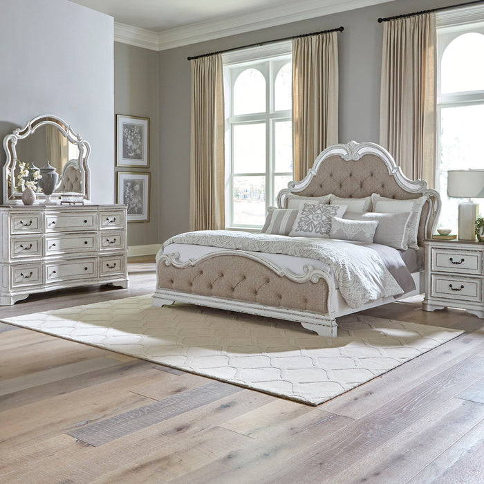 Magnolia Manor - Uph Bed, Dresser & Mirror Set