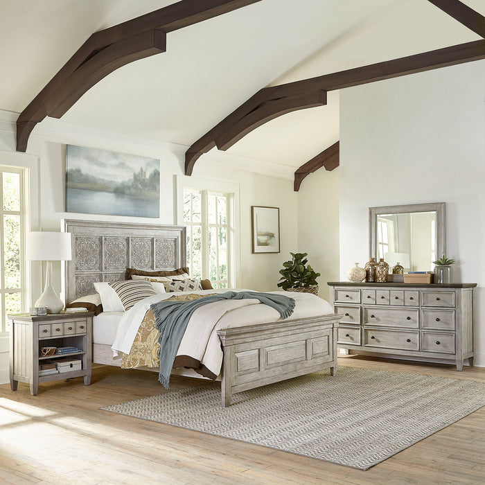 Heartland - Farmhouse - Panel Bed, Dresser & Mirror Set