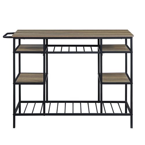 Lona - Kitchen Island - Rustic Oak & Black Finish