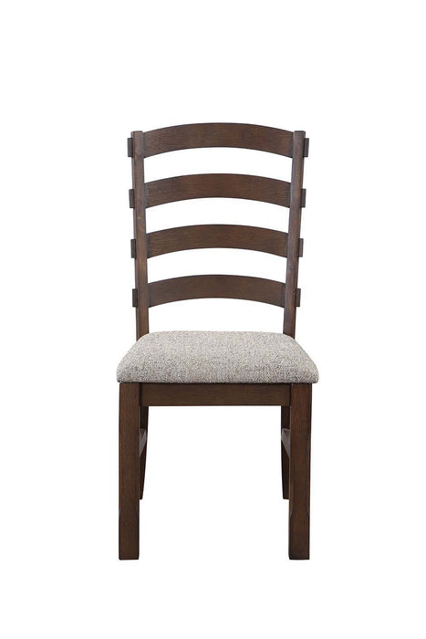 Pascaline - Side Chair - Gray Fabric, Rustic Brown & Oak Finish