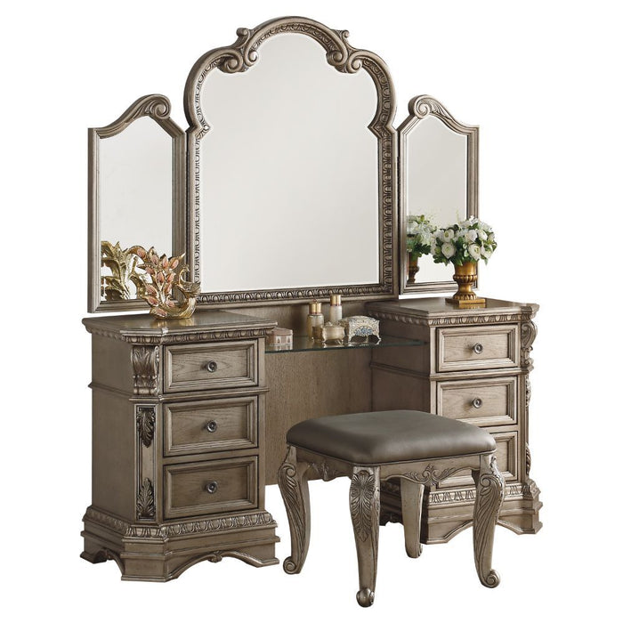 Northville - Vanity Desk - Antique Silver