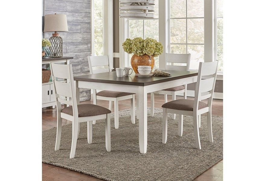 Brook Bay - 6 Piece Leg Table Set - White