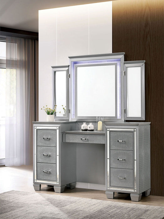 Tasmin - Vanity With Stool - Silver