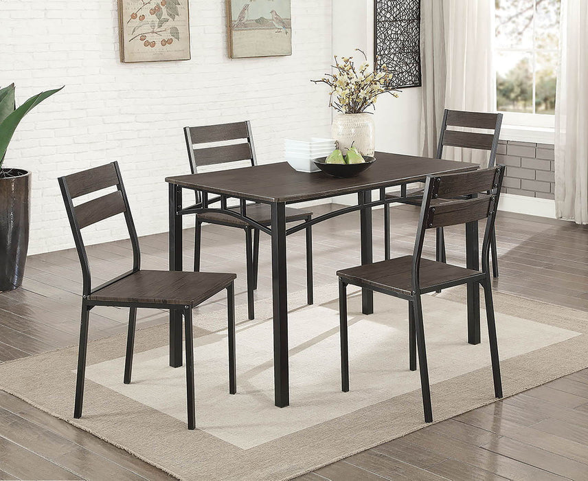 Westport - 5 Piece Dining Table Set - Antique Brown / Black