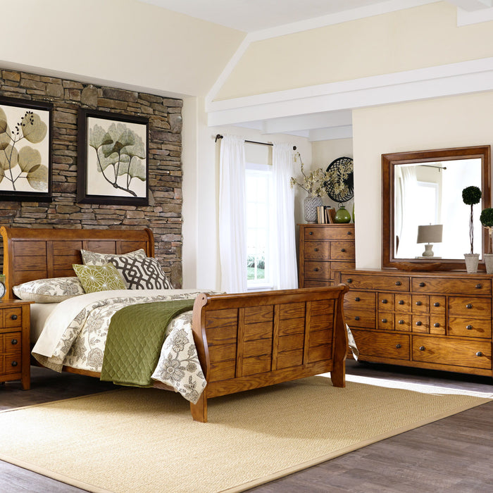 Grandpas Cabin - Sleigh Bed, Dresser & Mirror