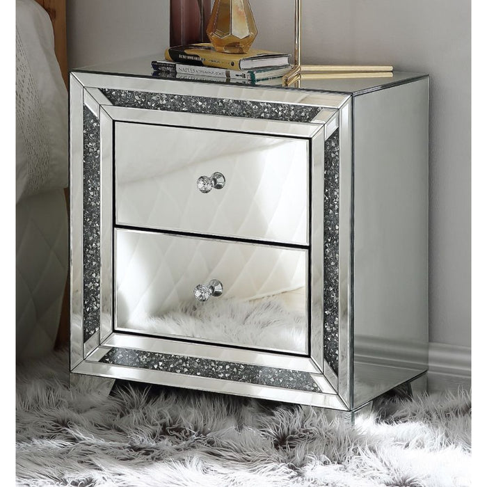 Noralie - Accent Table - Mirrored & Faux Diamonds - 24"