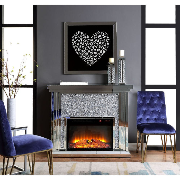 Noralie - Fireplace - Mirrored & Faux Diamonds - 40"