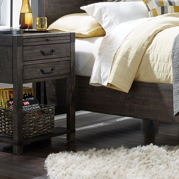 Abington - 2 Drawer Open Nightstand In Weathered Charcoal