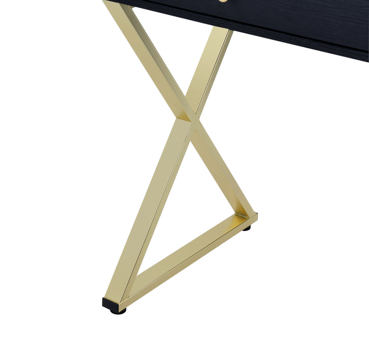 Coleen - Vanity Desk - Black & Brass Finish